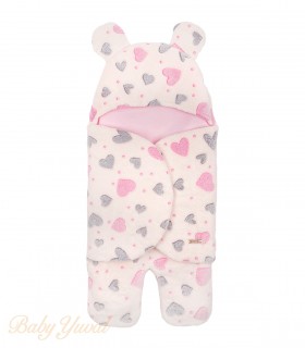 Swaddle Baby Rosa | Saco de dormir Plush Corazones