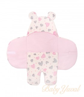 Swaddle Baby Rosa | Saco de dormir Plush Corazones