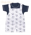 Set Overall y Polo de Algodón | Elephants Blue