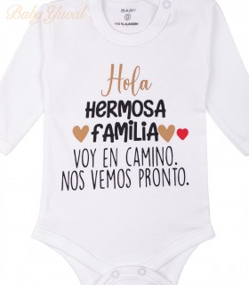 Bodie Manga Larga Frase | Hola hermosa familia