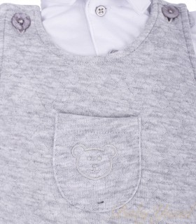 Set Overall Jacquard y Polo Camisero | Osito Gris