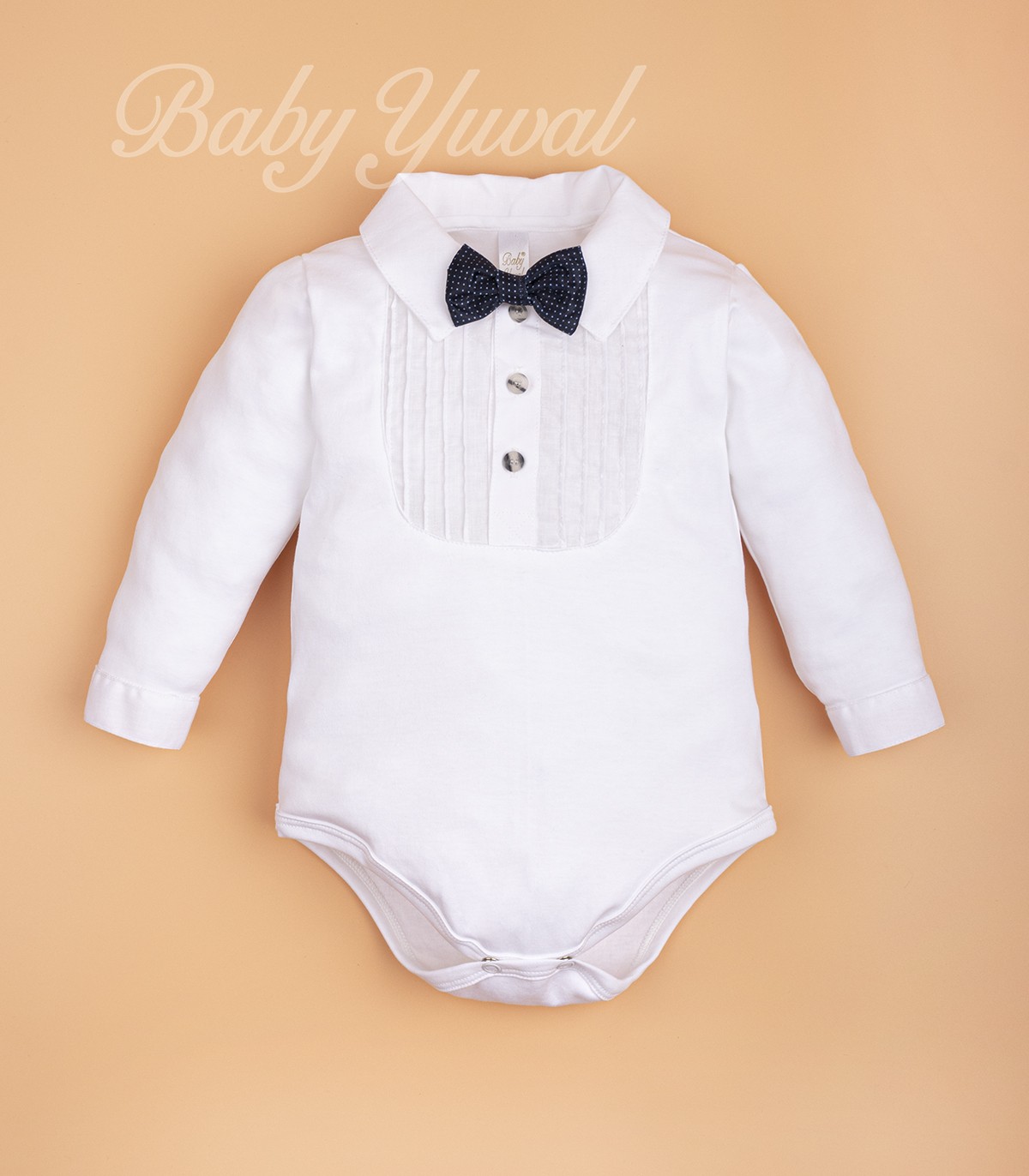 Turbante bébé con botón y lazo - ivory terry