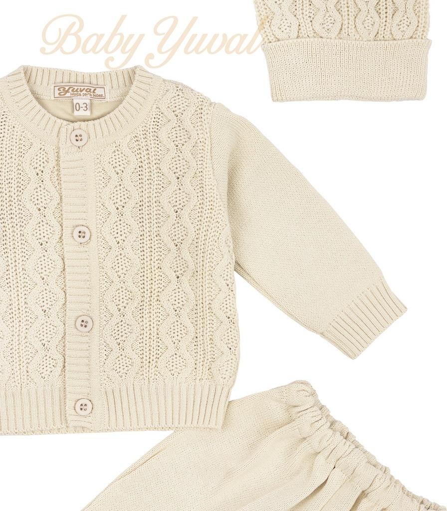 Ropón de Hilo forrado con Algodón | Bends Beige - vista adicional