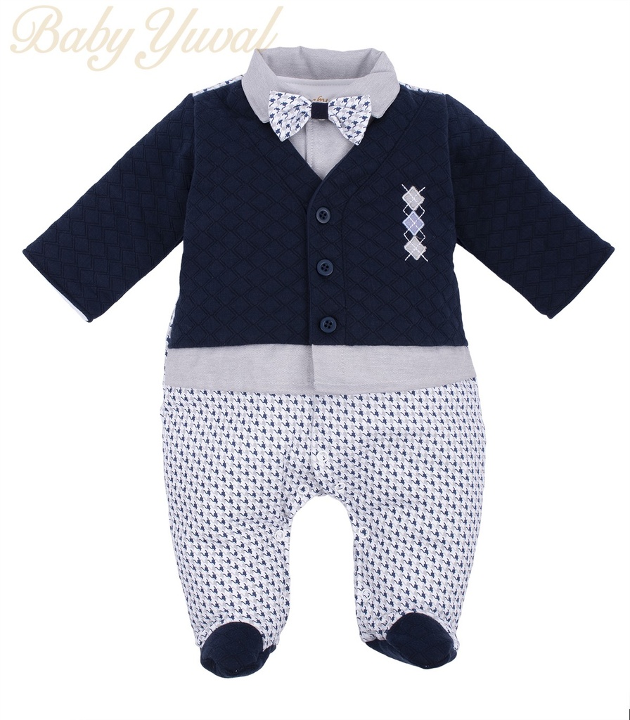 [EN096944] Enterizo Acolchado Elegante | Shapes Blue (0 a 3 meses)