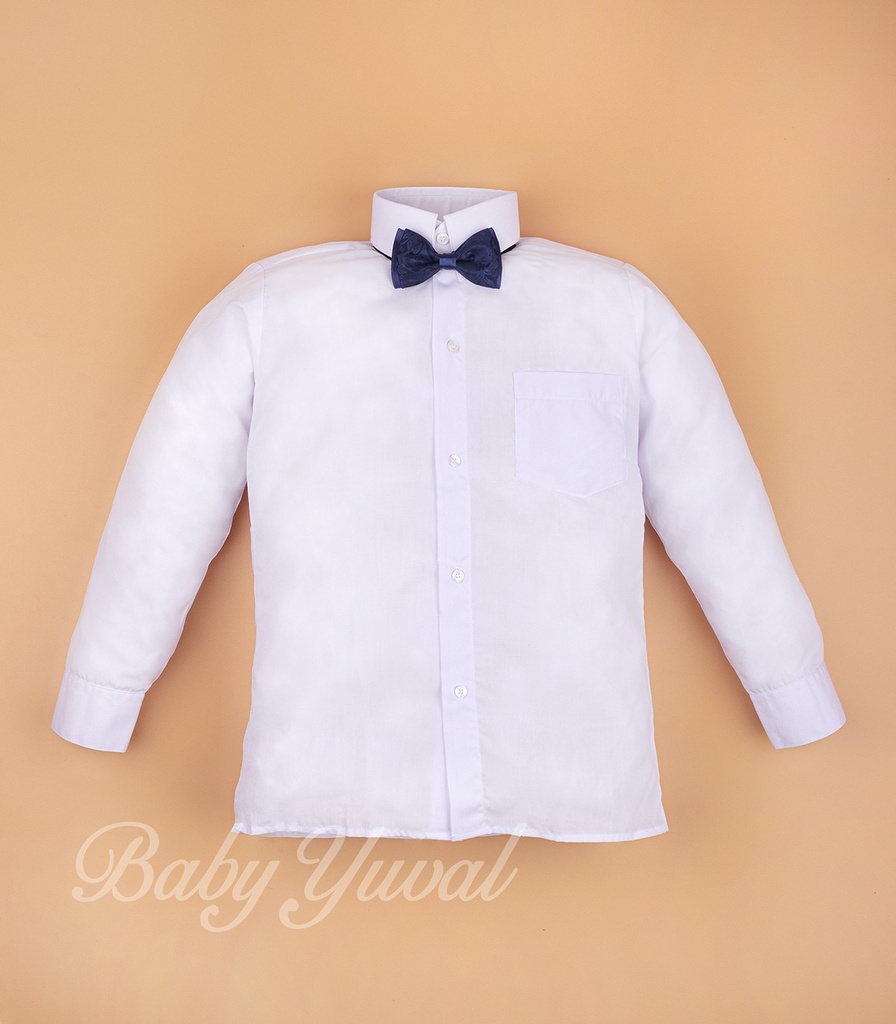 [CA0198985] Camisa Manga Larga | Blanco Humo Corbatín (T8)
