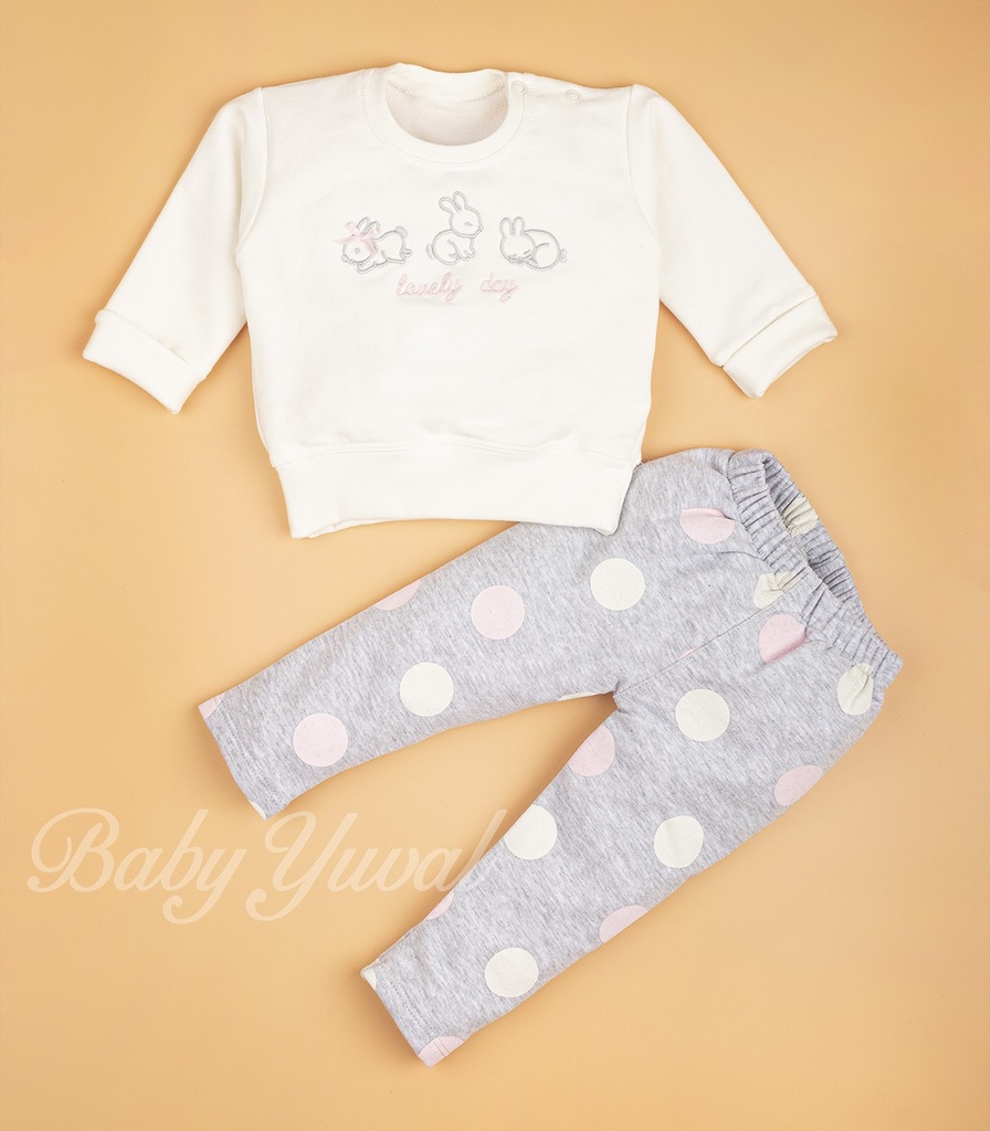 [CO098933] Conjunto de Fresh Terry Algodón | Lovely Bunny Cream (T0)