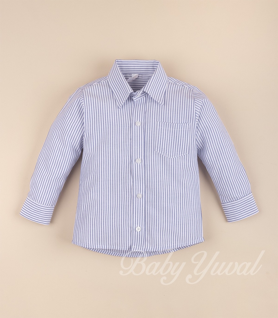 [CA099442] Camisa Manga Larga | Azul Rayas (T2)
