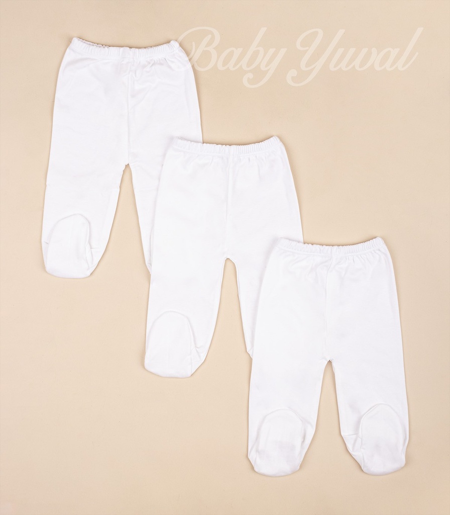 [TR099676] Tripack pantalón con pie algodón pima | Colección White (T0)