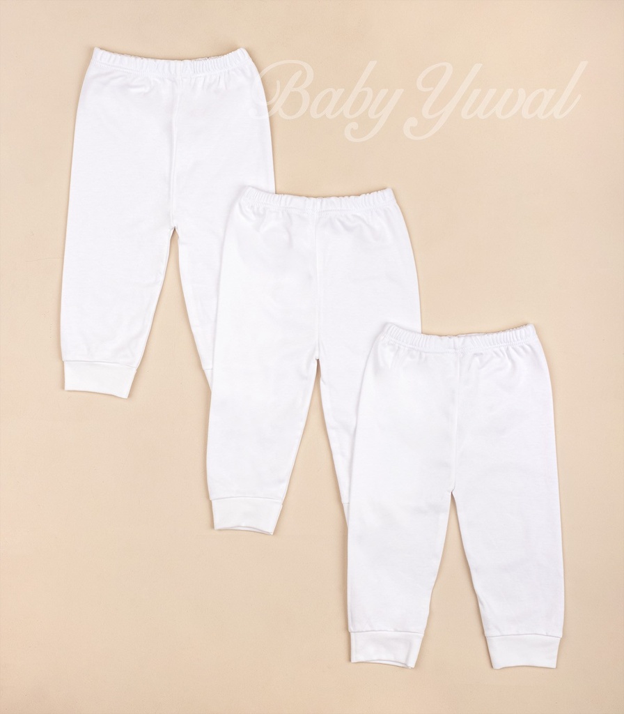 [TR099678] Tripack pantalón sin pie algodón pima | Colección White (T0)