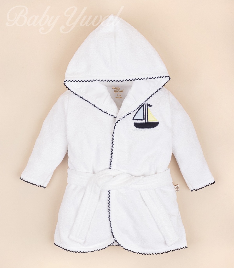 [SA0100161] Salida de Baño 100% Algodón Premium | Barquito Blue (3 a 6 meses)
