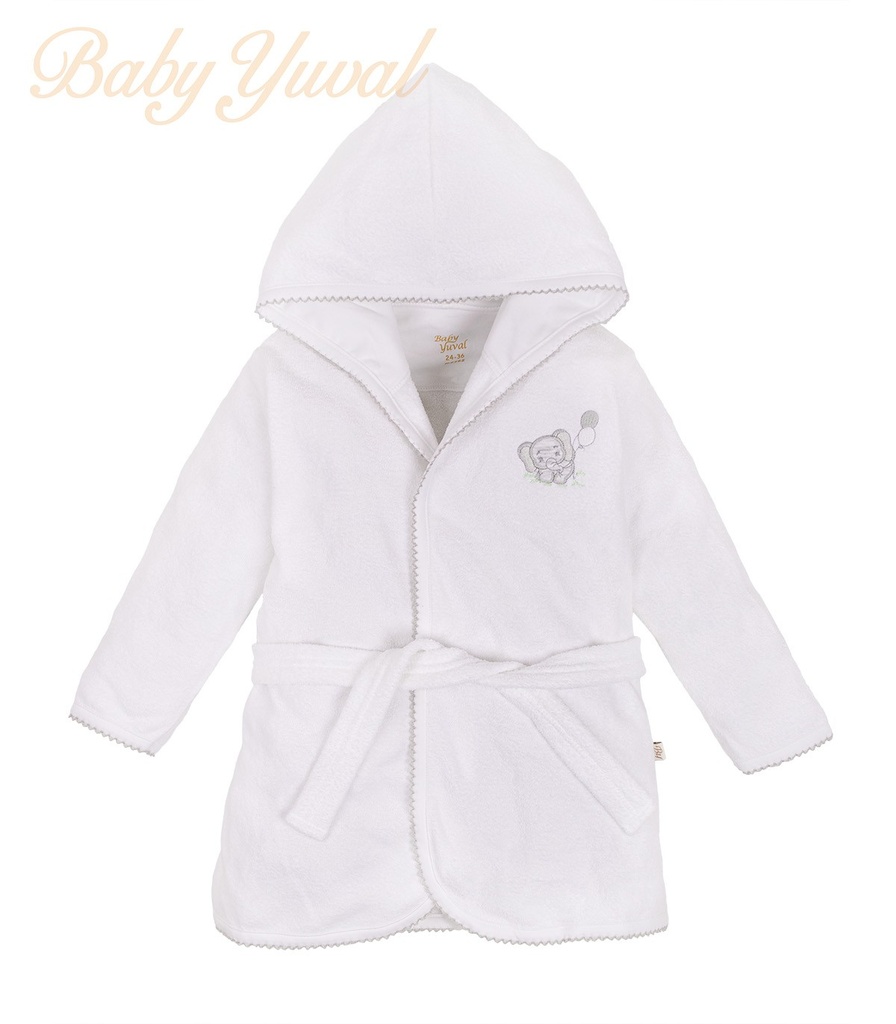 [SA0100148] Salida de Baño 100% Algodón Premium | Elefante Plomo (12 a 18 meses)