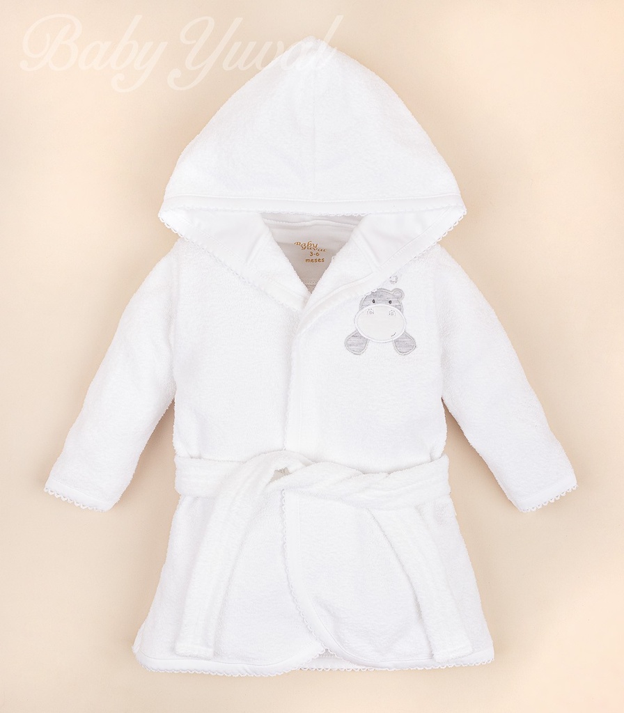 [SA0100141] Salida de Baño 100% Algodón Premium | Hipo White (12 a 18 meses)