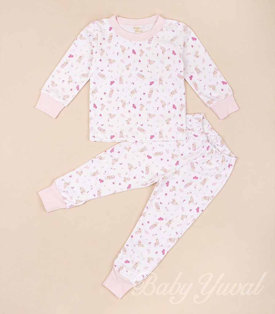 [PI0100401] Pijama de Algodón | Conejitas Rosadas (12 a 18 meses)