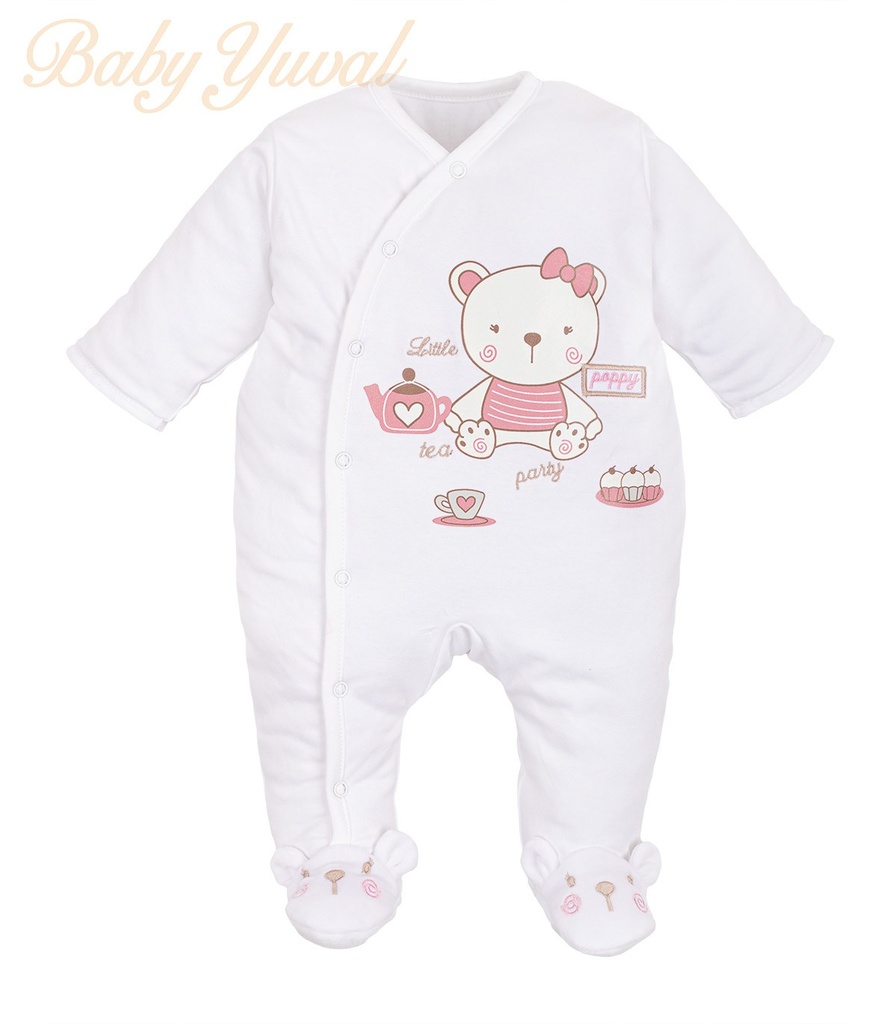 [EN0100757] Enterizo Acolchado | Dulce Osita B-Rose (0 a 3 meses)