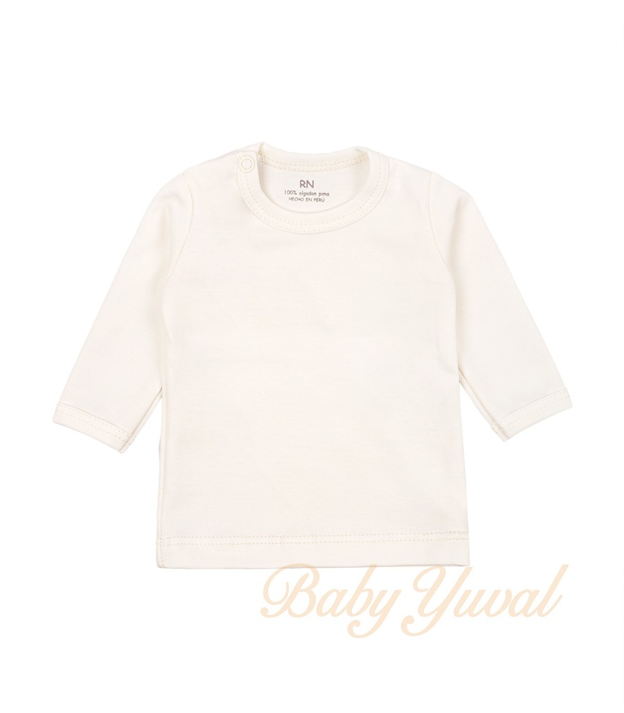 [PO0101637] Polo Prematuro de Algodón Pima | Crema