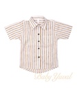 Camisa Manga Corta | Beige Rayas