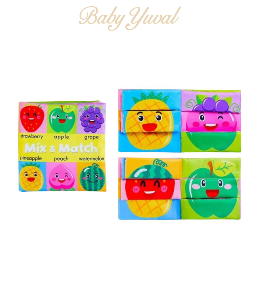 [CUR009] Libro Sensorial De Tela Con Rompecabeza Bebes de las Frutas