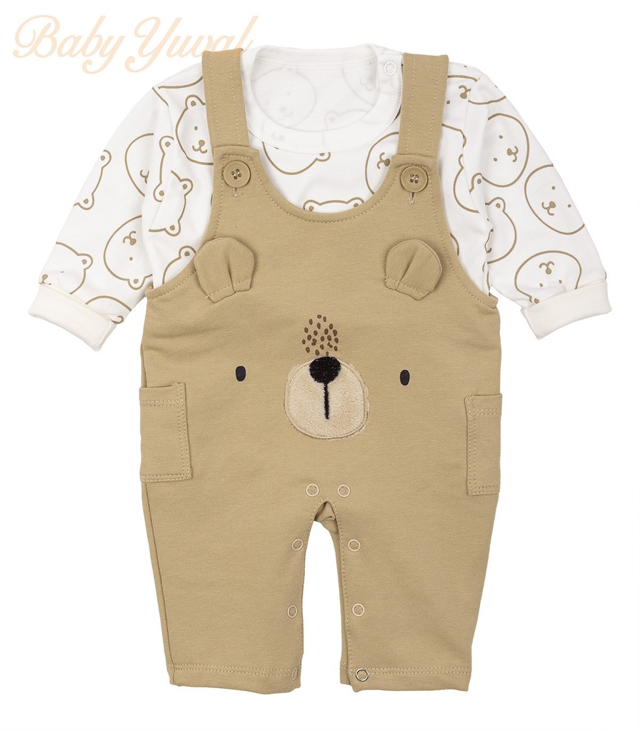 [SE0102760] Set Overall Fresh Terry y Polo Algodón | Teddy Cream (0 a 3 meses)