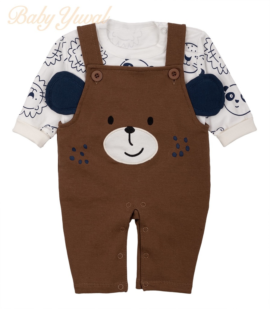 [SE0102757] Set Overall Fresh Terry y Polo Algodón | Teddy Brown (0 a 3 meses)