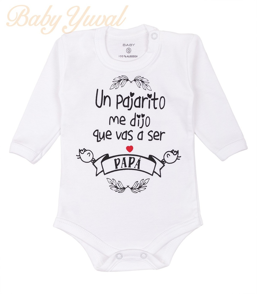 [BO0102834] Bodie Manga Larga Frase | Vas a ser Papá (0 a 3 meses)