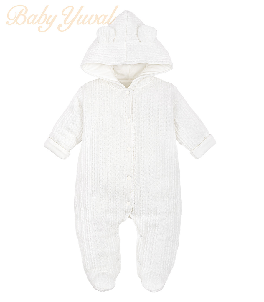 [EN0102853] Enterizo Acolchado | Trenzado Crema (0 a 3 meses)