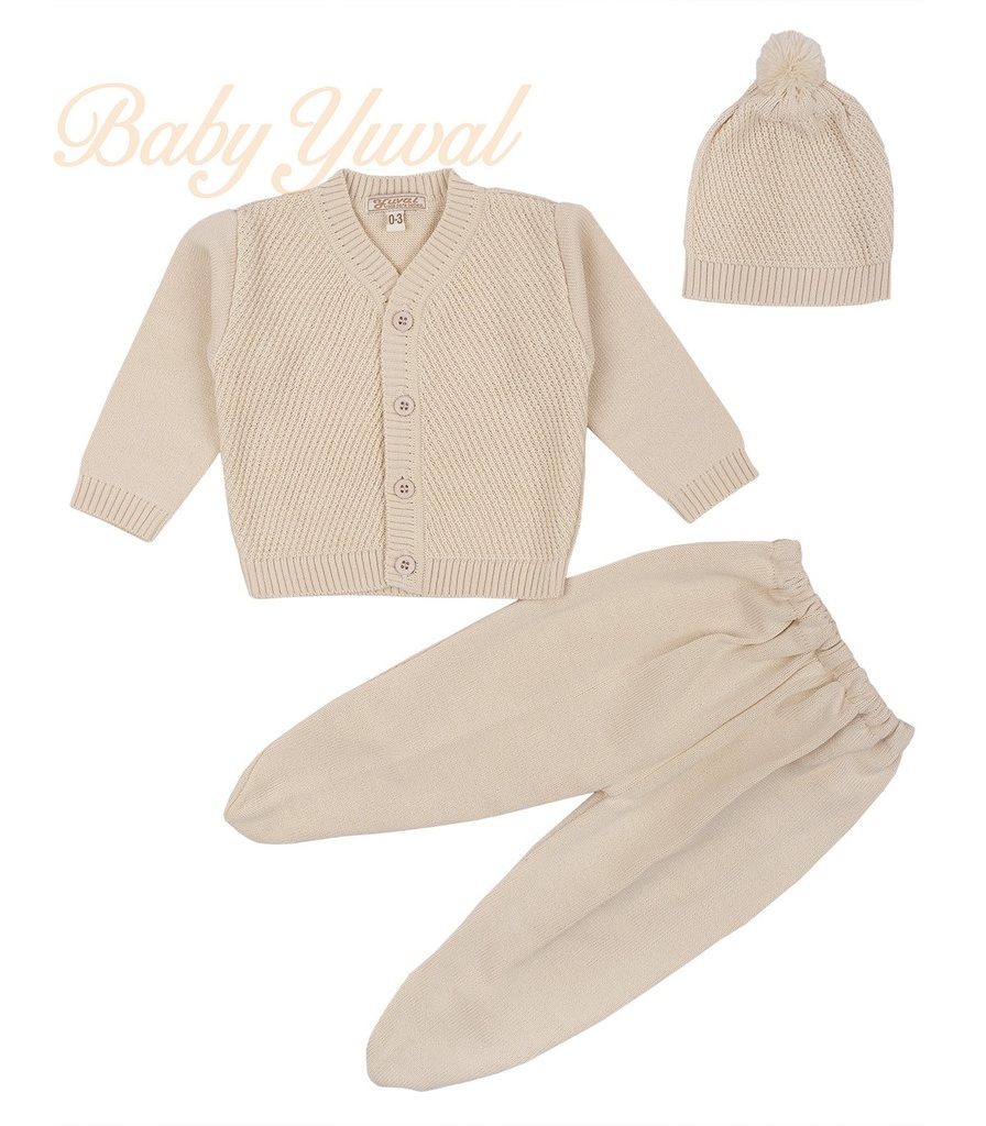 [RO0103193] Ropón de Hilo | Diego Beige (0 a 3 meses)