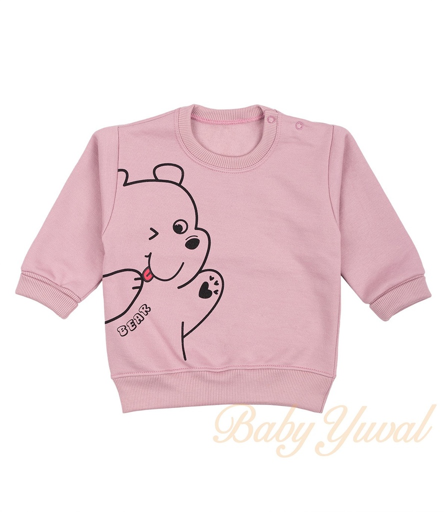 [PO0103246] Polera de Franela Algodón | Osa Rosada (6 a 12 meses)