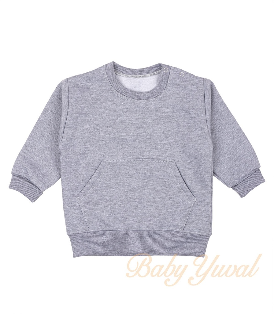 [PO0103268] Polera de Franela Algodón | Plomo (6 a 12 meses)