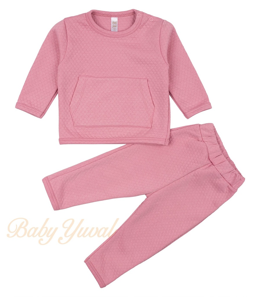 [CO0103296] Conjunto Jacquard 2 pzas | Palo Rosa (3 a 6 meses)