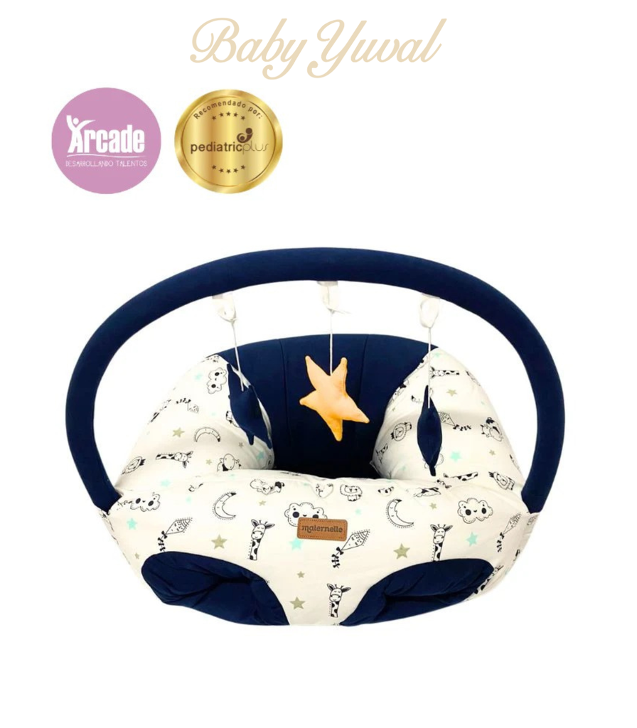 [PU0103396] Puff De Descanso Bebé 2 En 1 | Azul Nubes