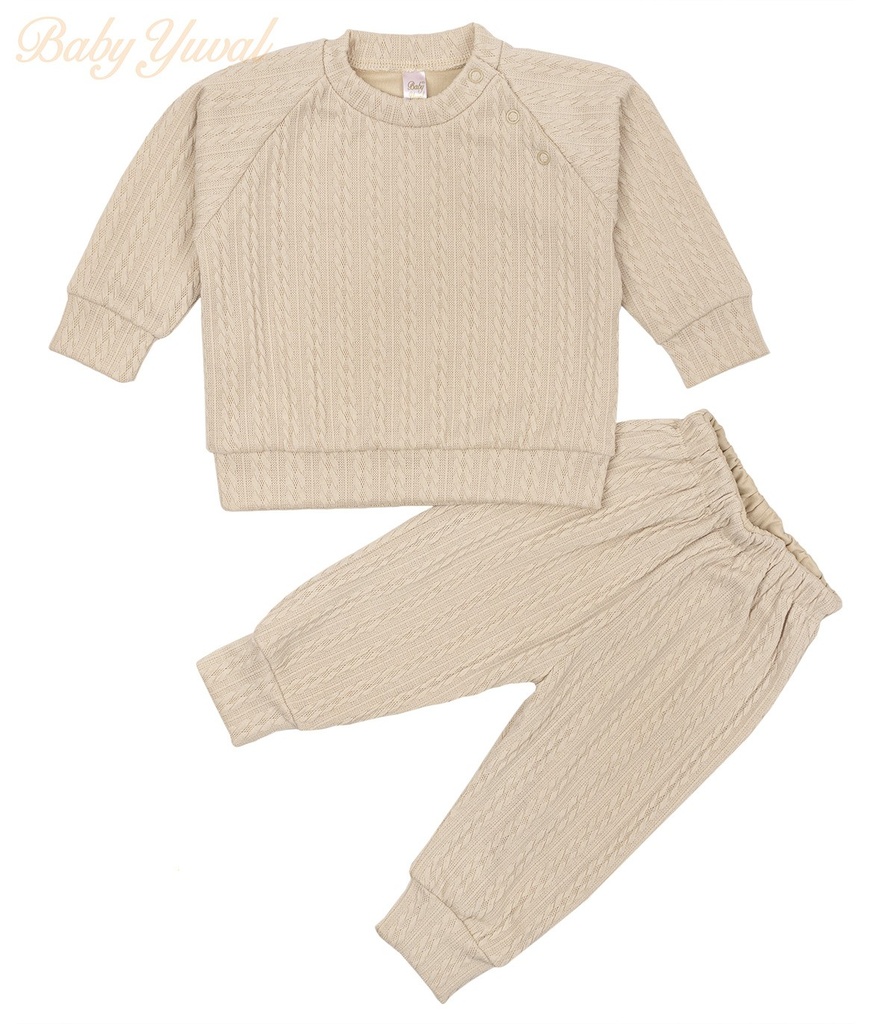 [CO0103419] Conjunto 2 pzas | Trenzado Beige (6 a 12 meses)