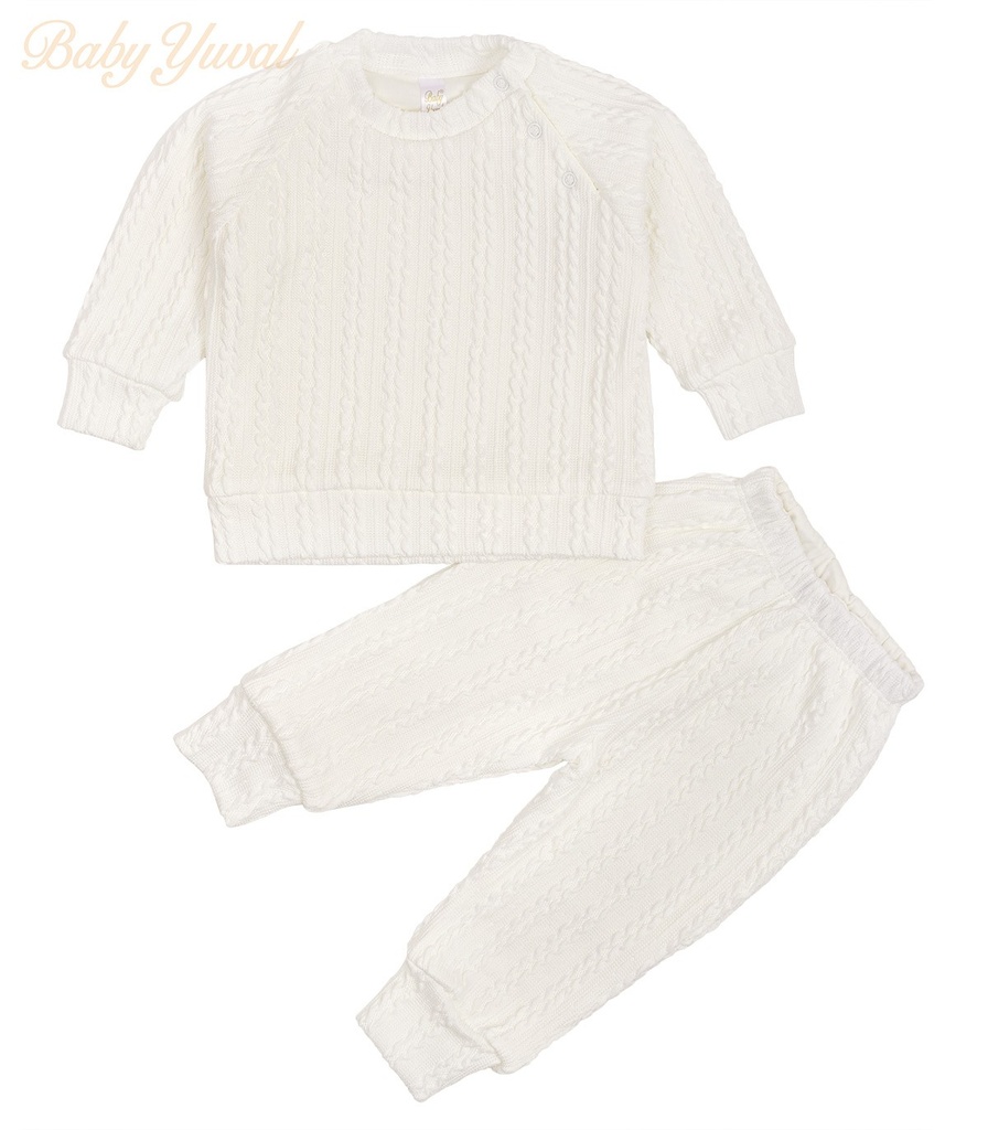 [CO0103421] Conjunto 2 pzas | Trenzado Crema (6 a 12 meses)