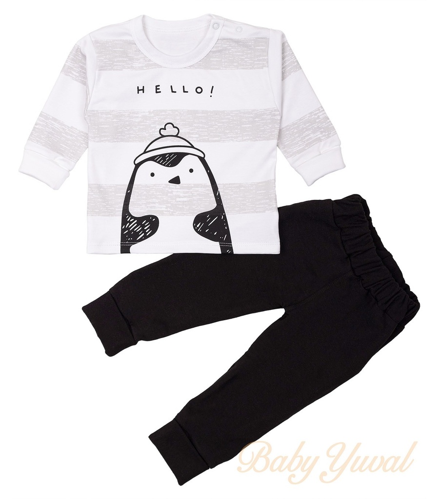 [CO0103495] Conjunto de Algodón y Fresh Terry | Pingüinito (3 a 6 meses)