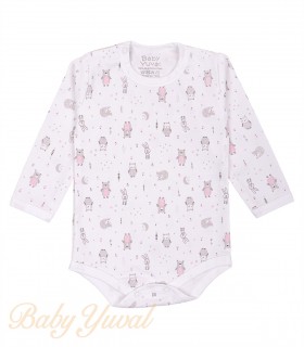 [BO0103564] Bodie Manga Larga algodón pima | Animals Rose (6 a 12 meses)