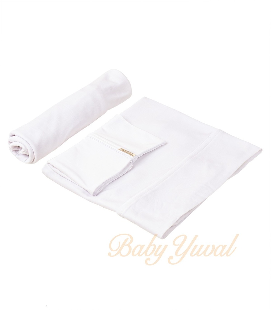 [JU0103724] Juego de Sábana Algodón Pima Cuna | Line White