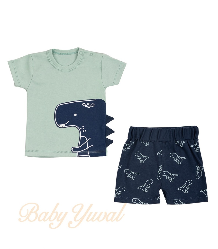 [SE0103772] Set Polo y Short | Dino Blue (3 a 6 meses)