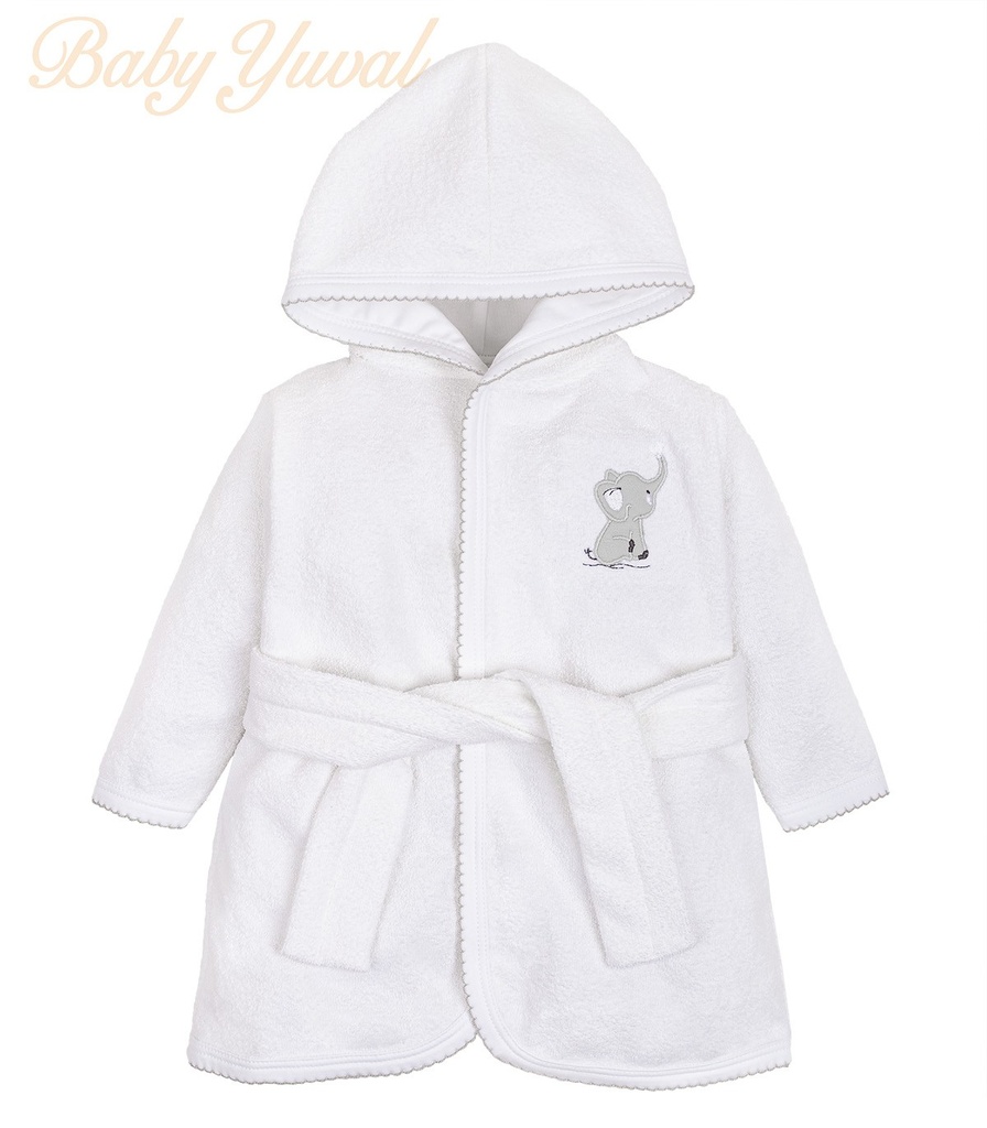 [SA0104066] Salida de Baño 100% Algodón Premium | Elefante Gris (3 a 6 meses)