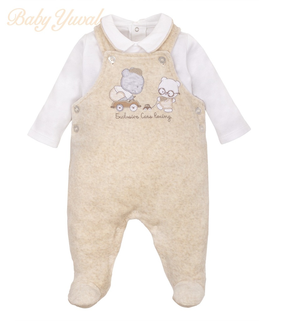 [SE0202983] Set Overall Plush y Polo Algodón | Bear Beige (0 a 3 meses)