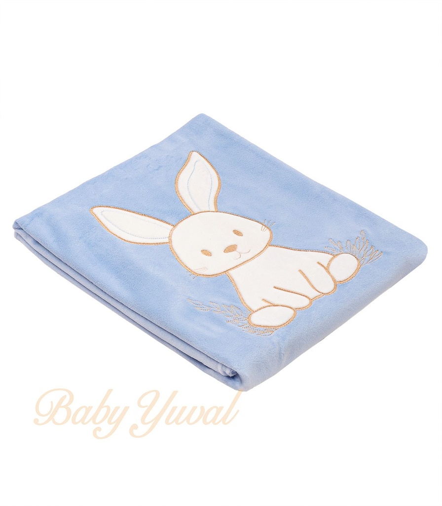 [MA0203022] Manta Plush con forro de Algodón | Conejito Sky