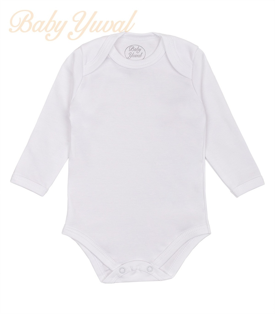 [BO0203043] Bodie Cuello Ojal Manga Larga algodón pima | Blanco (0 a 3 meses)