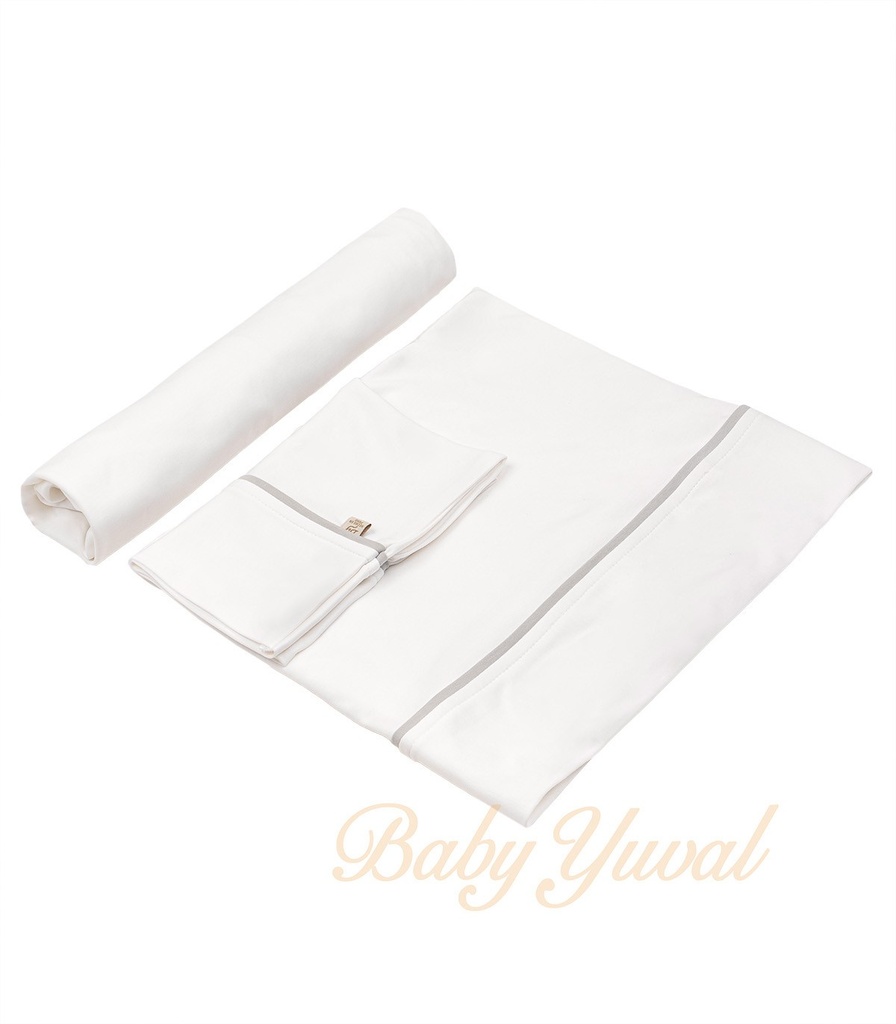 [JU0203103] Juego de Sábana Algodón Pima Pack & Play | Line Gray
