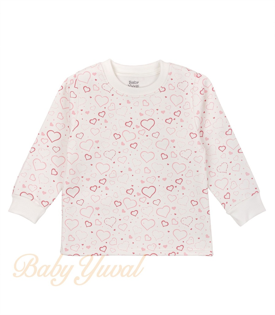 [PO0203271] Polera de Franela Algodón | Corazones (1 a 2 años)