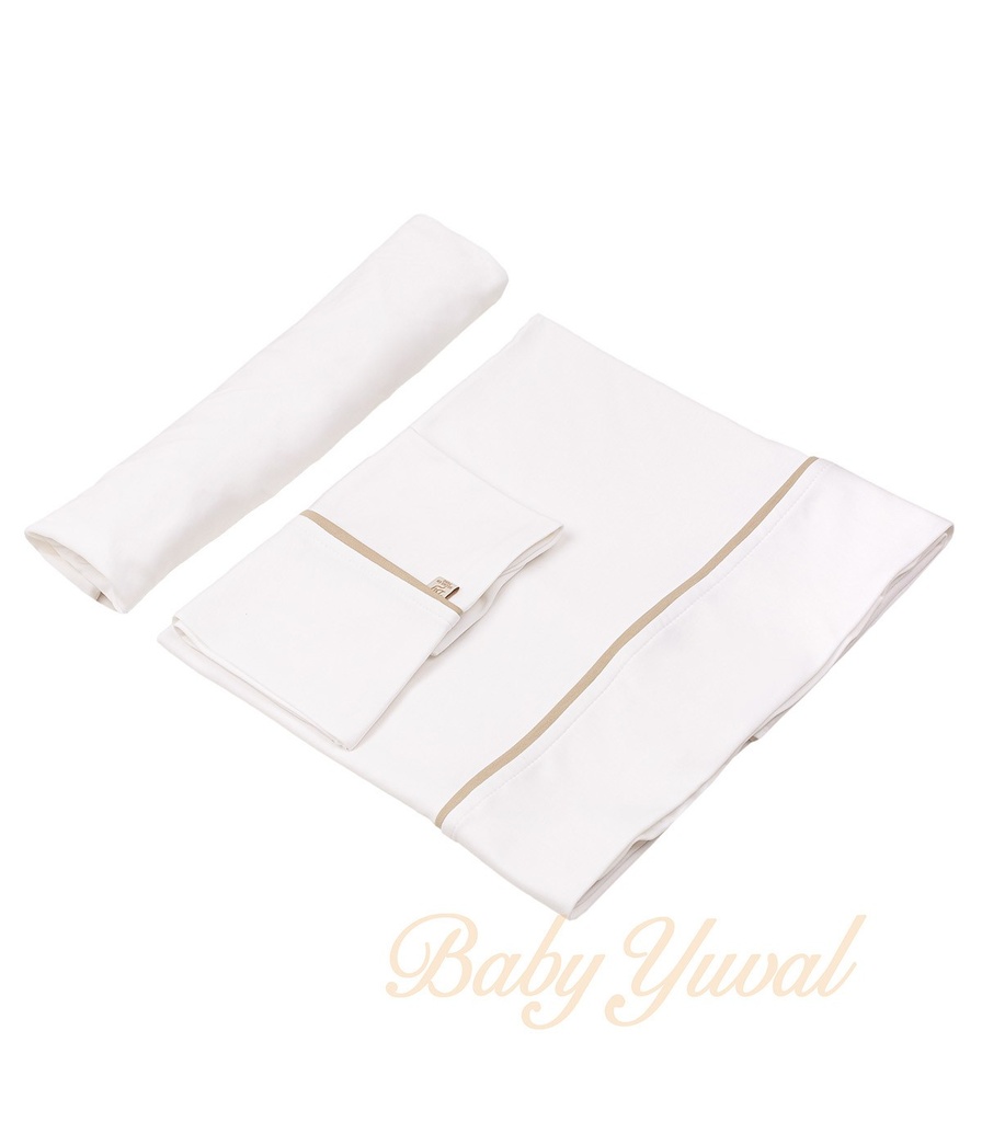 [JU0203418] Juego de Sábana Algodón Pima Pack & Play | Line Beige