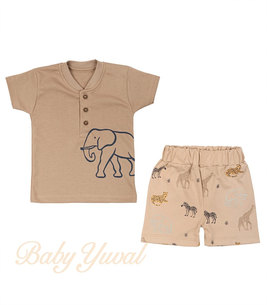 [SE0203538] Set Polo y Short | Elephant Safari (6 a 12 meses)
