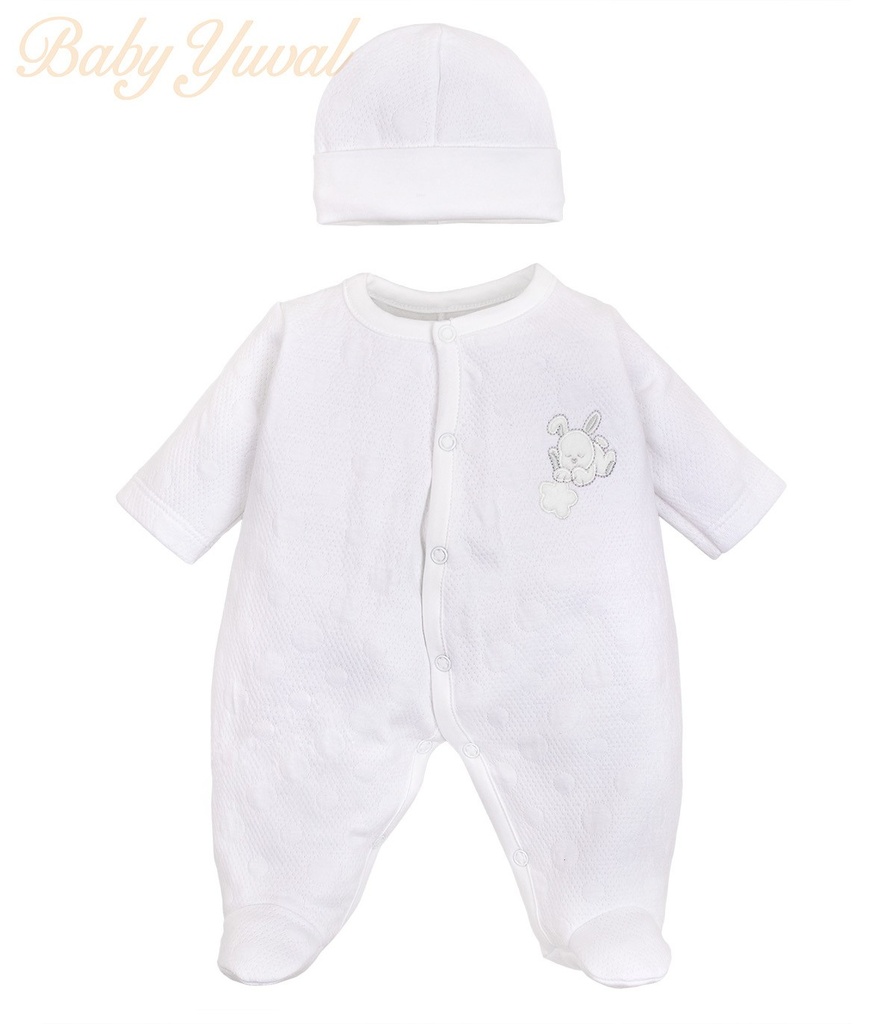 [EN0203890] Enterizo Jacquard Algodón | Bunny White